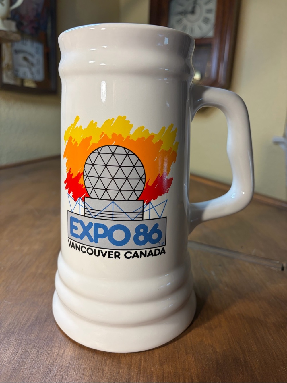 Vintage Expo 86 Vancouver Canada World's Fair Ceramic Beer Stein Mug 8.25" NWT